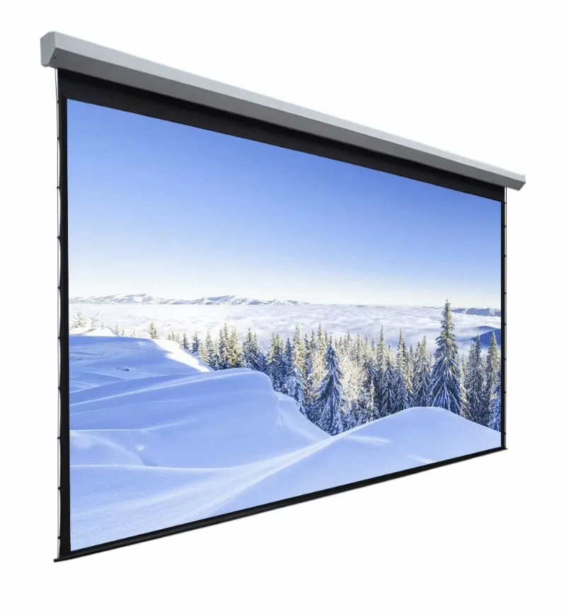 300 Inch High Quality   Matte White Portable Projector Screen 16:9 Aspect Ratio Remote Control Wall Ceiling Mounted