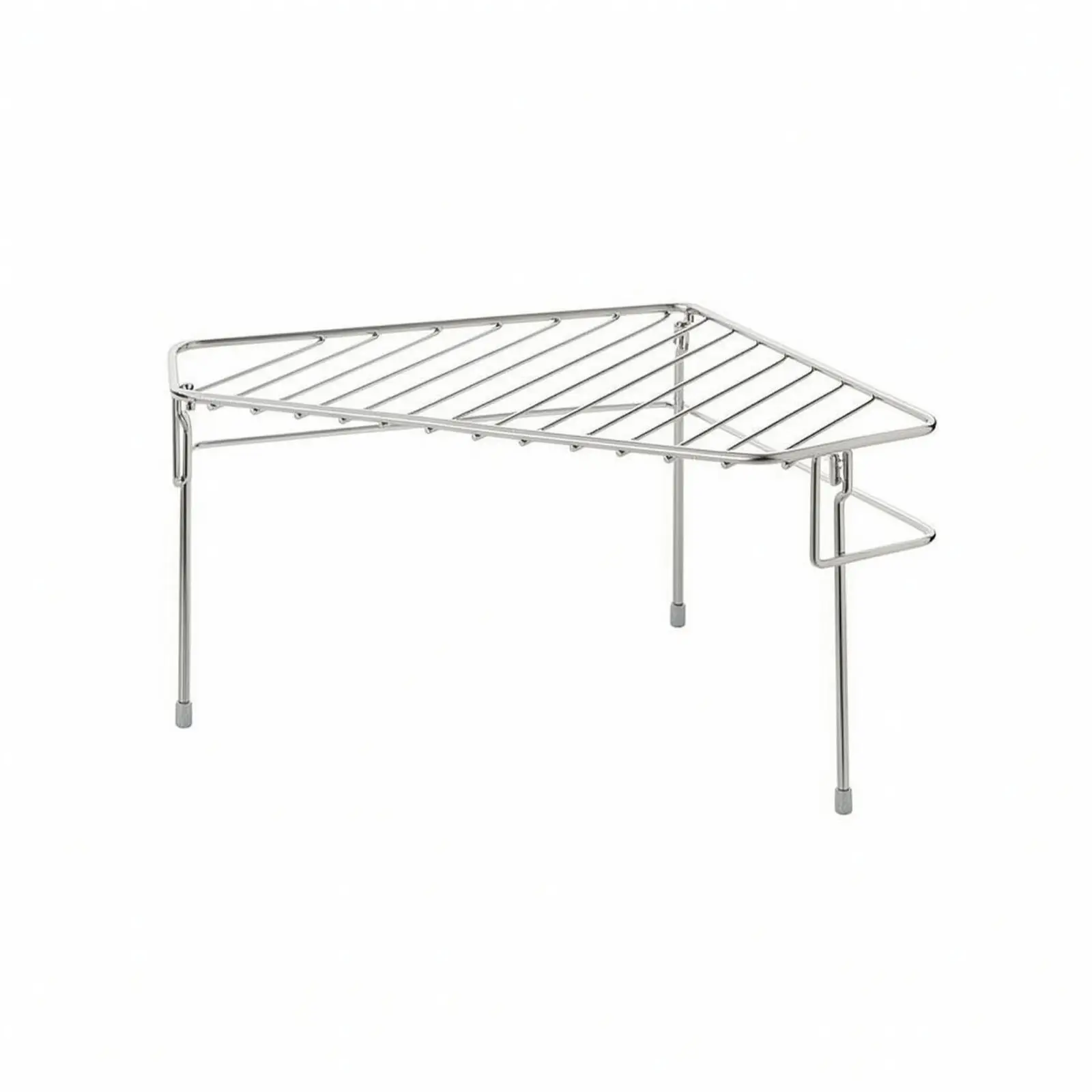 Stainless Steel Corner Kitchen Rack No Installation Required Triangular Corner Countertop Kitchen Storage Rack Space-Saving