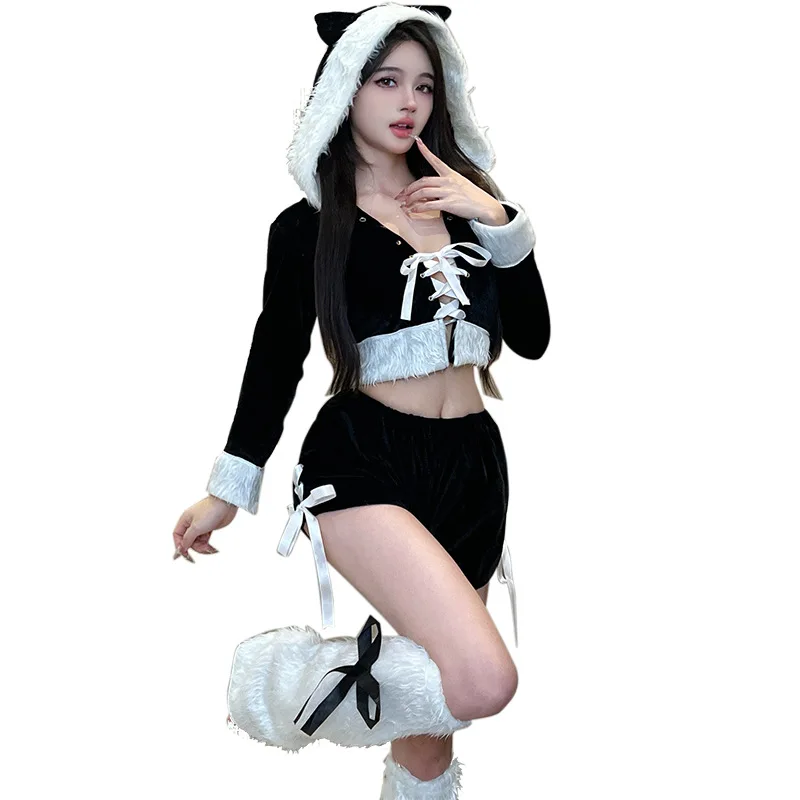 عيد الميلاد الملابس الداخلية مثير فستان الأرنب سانتا كلوز تأثيري حلي نادي أداء الحفلات التقاط الصور إغراء مغر #5