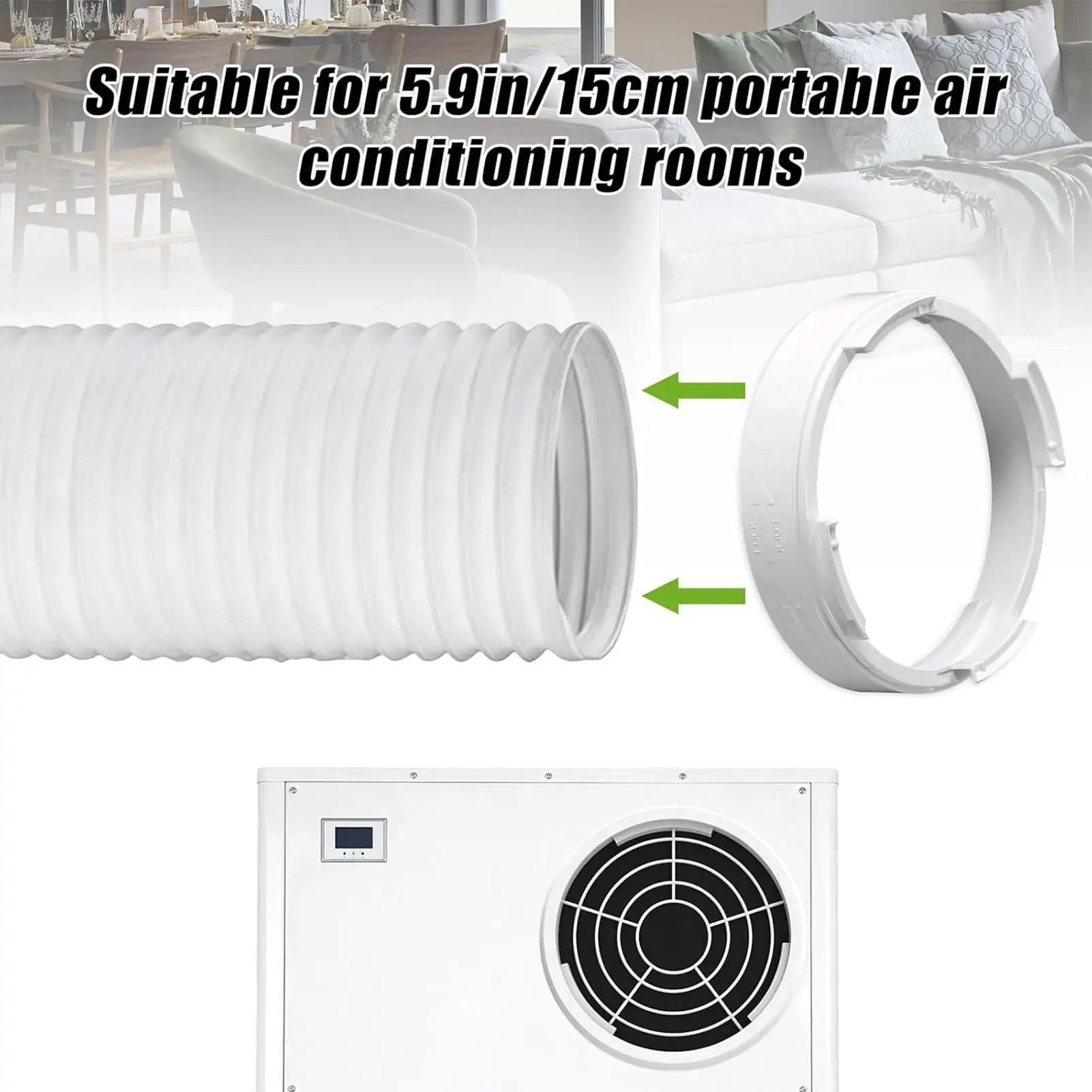 AC Round Exhaust Hose Coupler Secure Fit Connector Portable AC Exhaust Hose Fitting Adapter for Apartment Dwellers Dorm Room