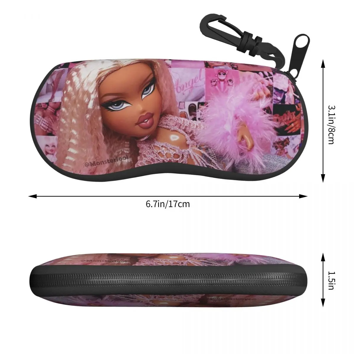 Bratz Cartoon Tv Sunglasses Soft Case Neoprene Zipper Doll Movie Shell Eyeglass Case Custom Protective Box For Glasses