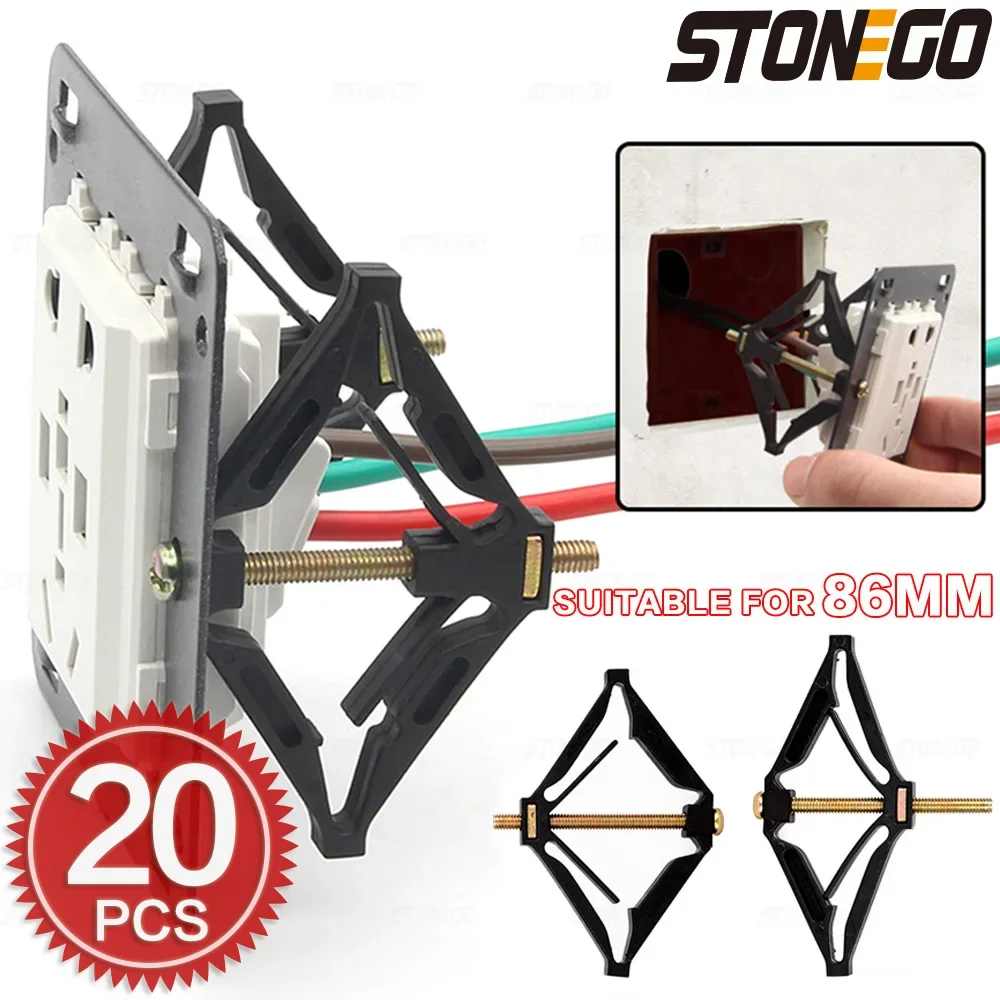 

STONEGO 6/10/20PCS Wall Mount Switch Box Repair Tool, 86mm Length, High Mechanical Strength, Bottom Cassette Repairer