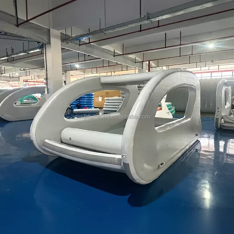 8 Person DWF Inflatable Catamaran Sail Boats Easy Set House Boat Luxury Floating Inflatable Boat With Motor