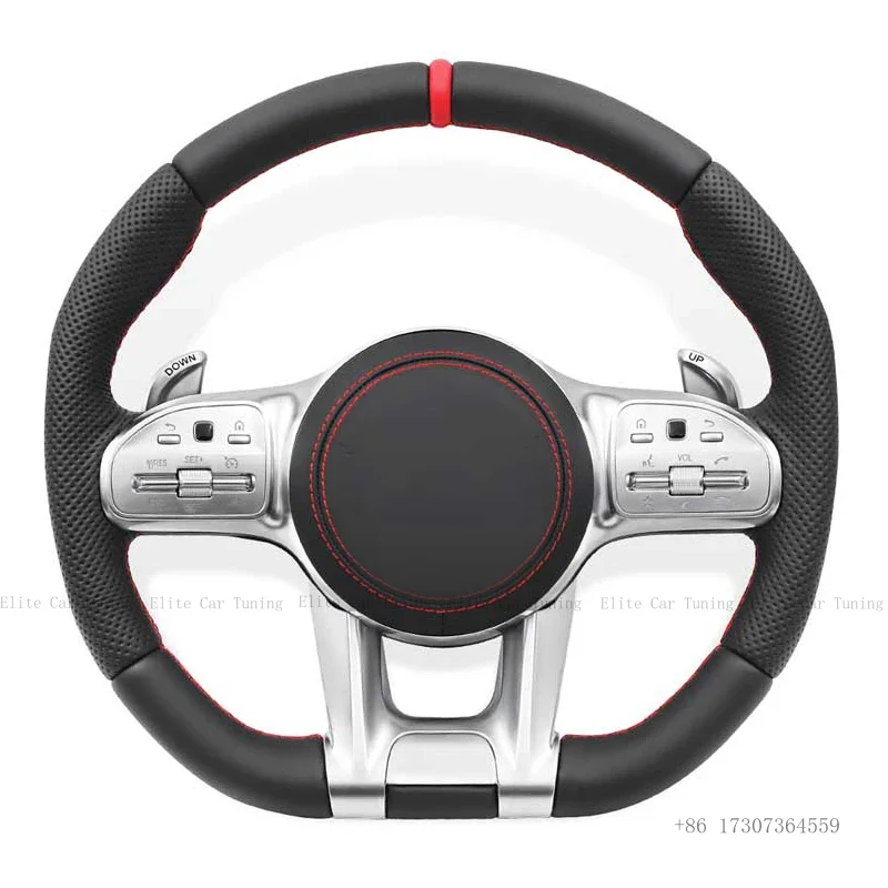 

Leather Steering Wheel for Mercedes-Benz AMG W213 W205 W222 W166 W177 W212 W221 GLA GLE GLC GLS C63 G63 S63 S500 C200 E300 E220D