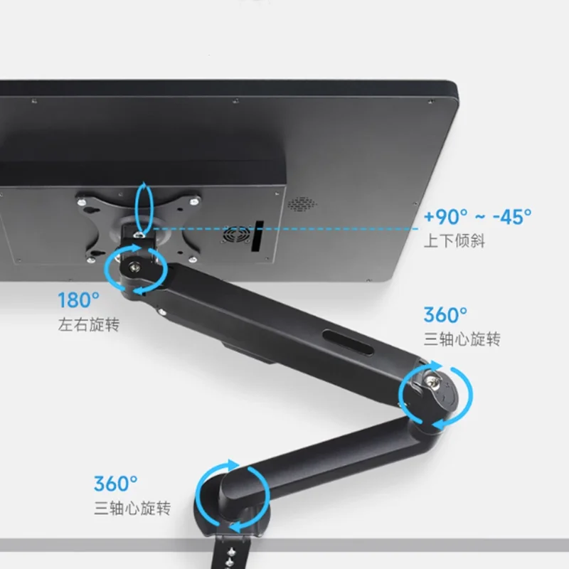 コンピューター大型スクリーンフローティングロボットアーム、17～30インチディスプレイ対応、フリーホバー/ハイローテーション伸縮式