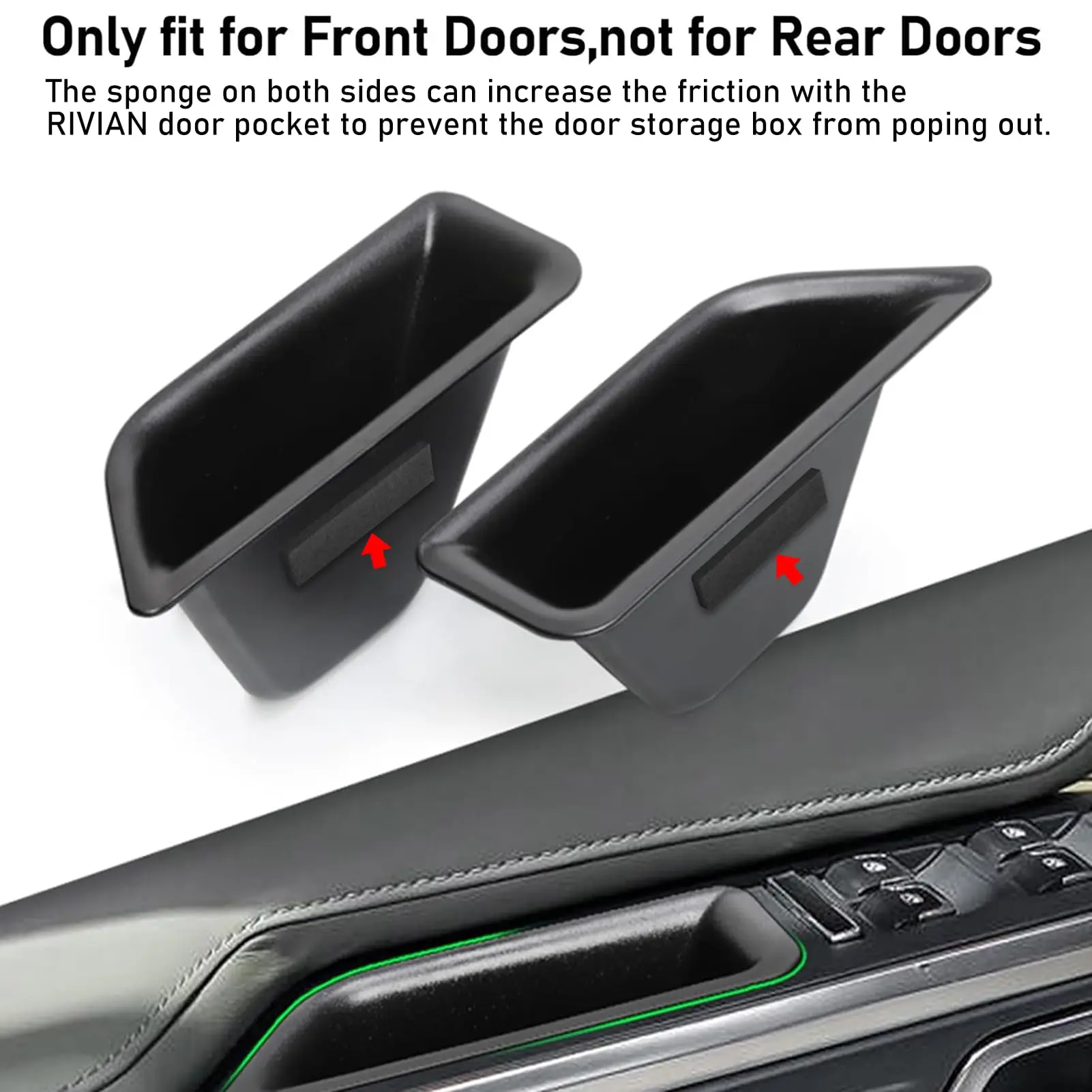 For RIVIAN R1S R1T 2022-2024 Door Side Organizer Tray Front Door Storage Box Pull Containers for RIVIAN Accessories