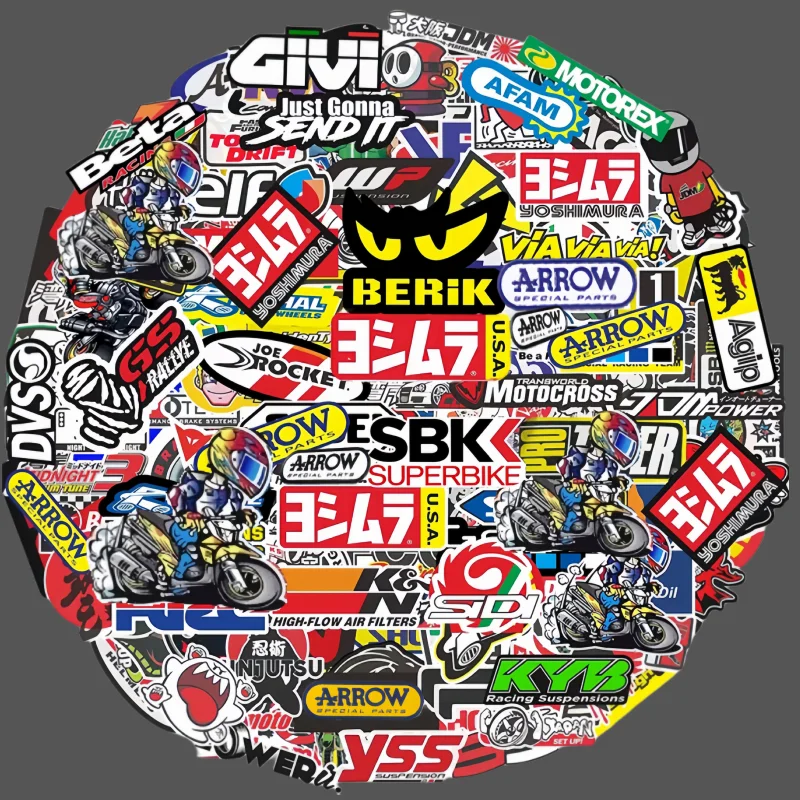 40/80/120pcs Random Motorcycle Stickers Decals Car Bike Helmet Tank Racing Sponsor Logo Set For Honda Yamaha Kawasaki Suzuki KTM image 3