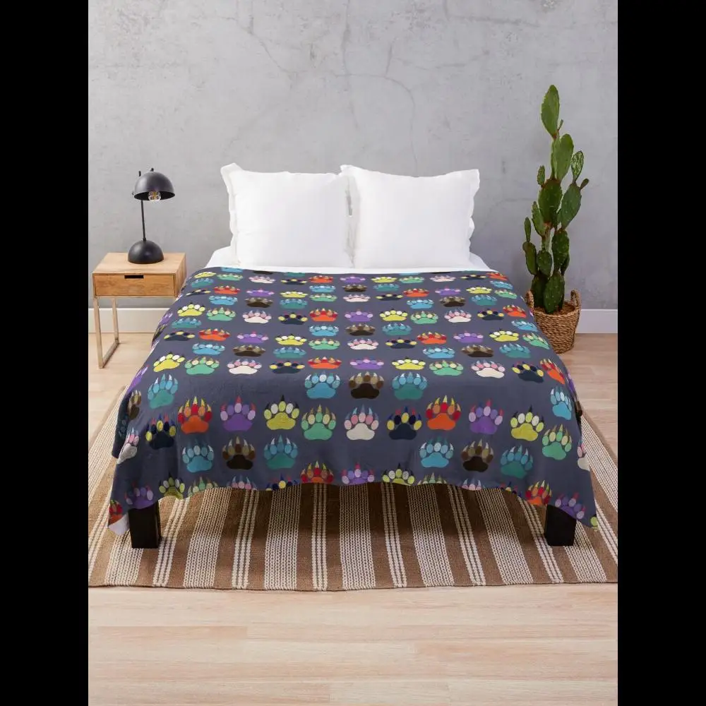 Evolution Paws Bold Design Throw Blanket for Cozy Comfort in Home and Garden Settings