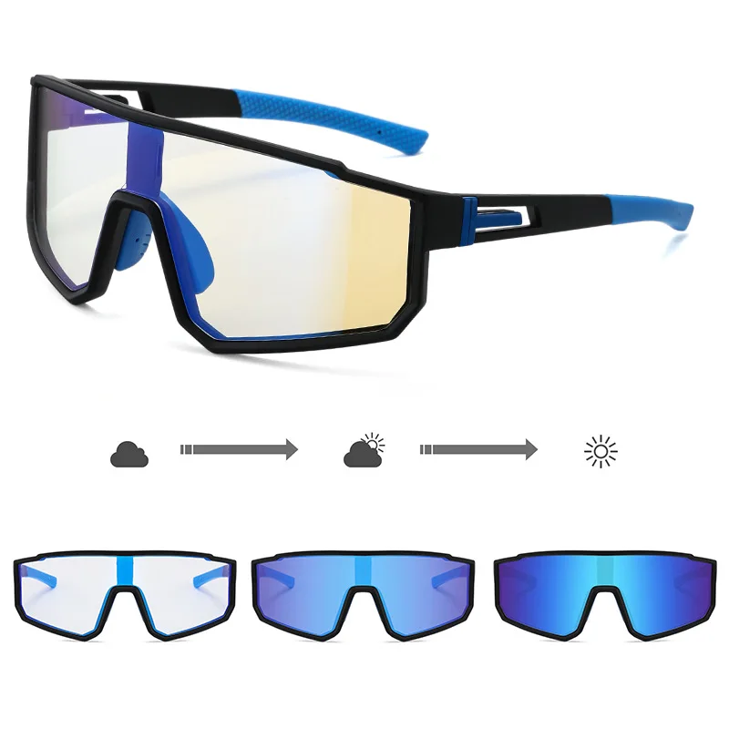 Color-changing outdoor cycling sunglasses for outdoor sports, motorcycle, bicycle riding, windproof sunglasses