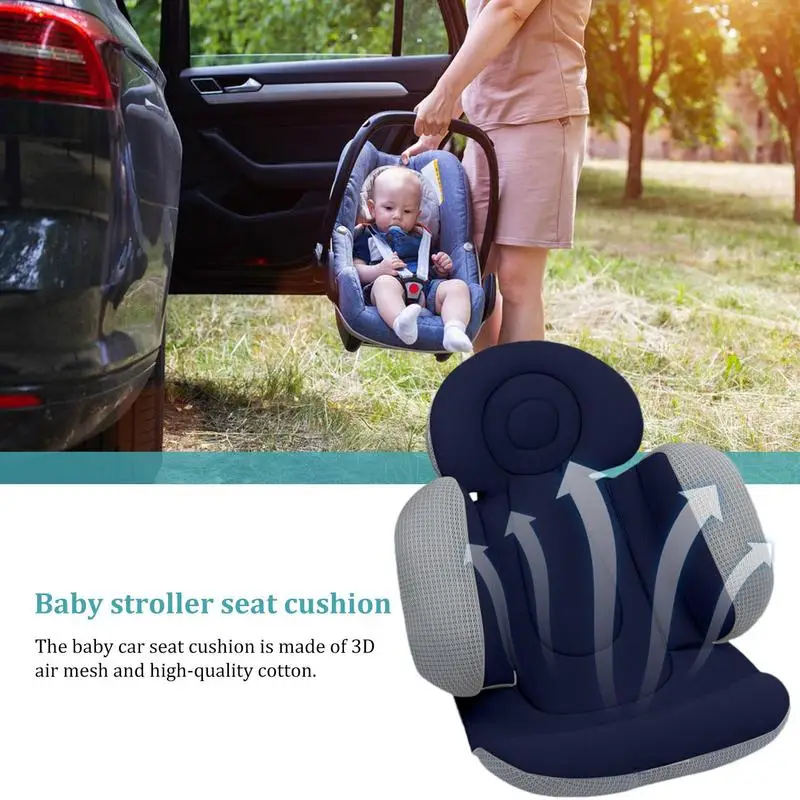 Newborn Car Seat Cushion Insert Carseat Stroller Head & Body Support Car Seat Insert Head Neck Seat Insert Pad Body Support Head