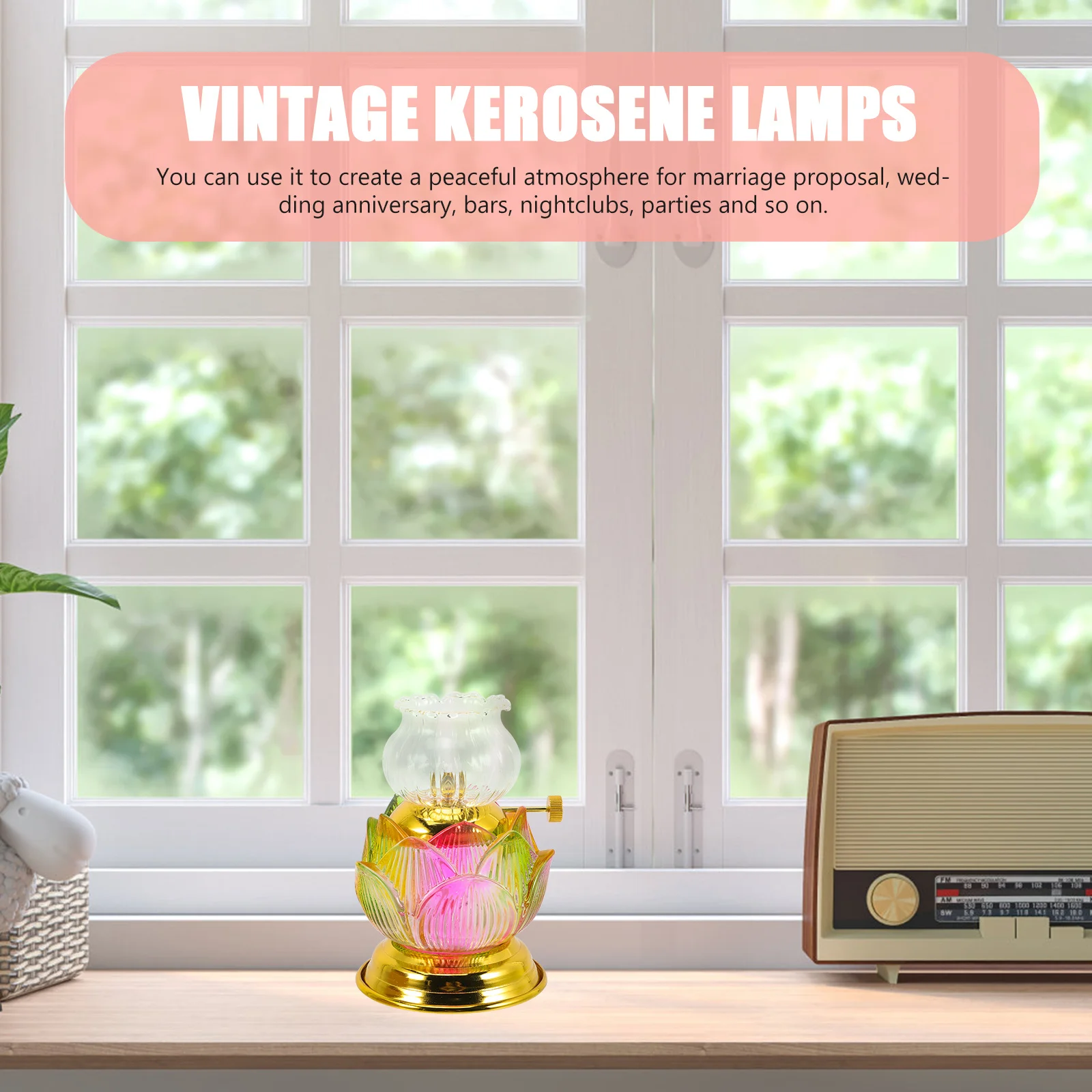 

Retro Vintage Lamp Clear Oil Lantern for Household Decor Temple Use Wedding Party Rustic Oil Light