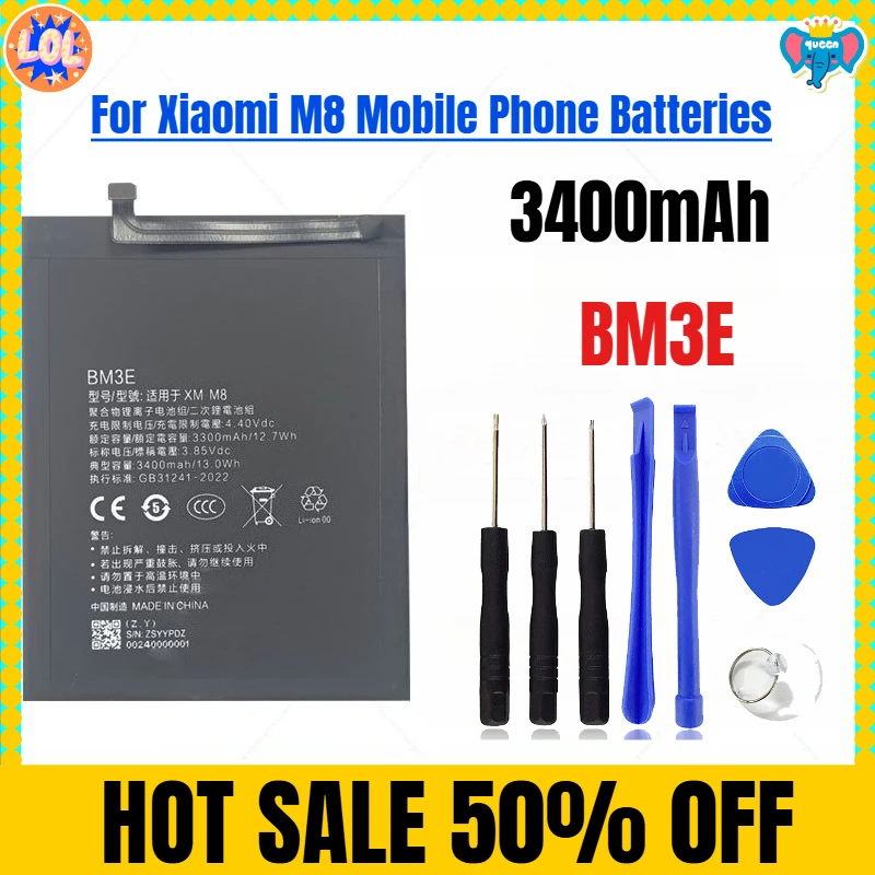 

3400 мАч BM3E для мобильных телефонов Xiaomi M8, бесплатные инструменты