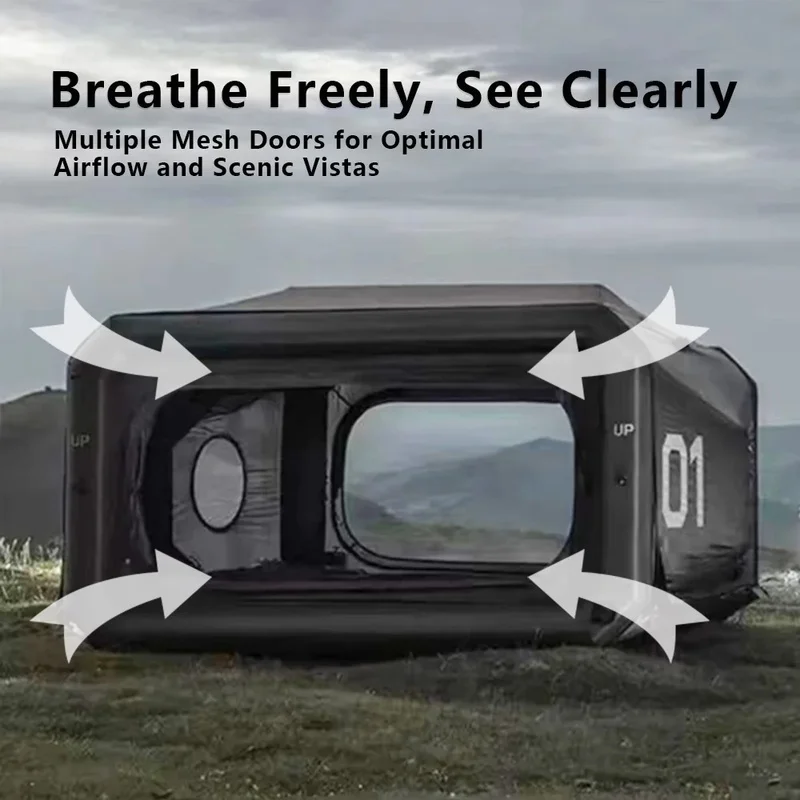Best Selling Camping Pod Tent Portable Hiking Folding Outdoor Waterproof Large Square Family Glamping Capsule Inflatable Tent