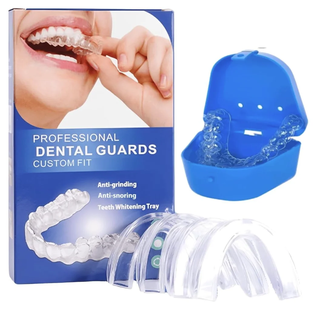 أفضل بيع 4 قطعة/صندوق حراس الفم لتقليص الأسنان قابلة للتشكيل الأسنان الحرس الليلي للكبار وقف الأسنان طحن صينية صريف الأسنان