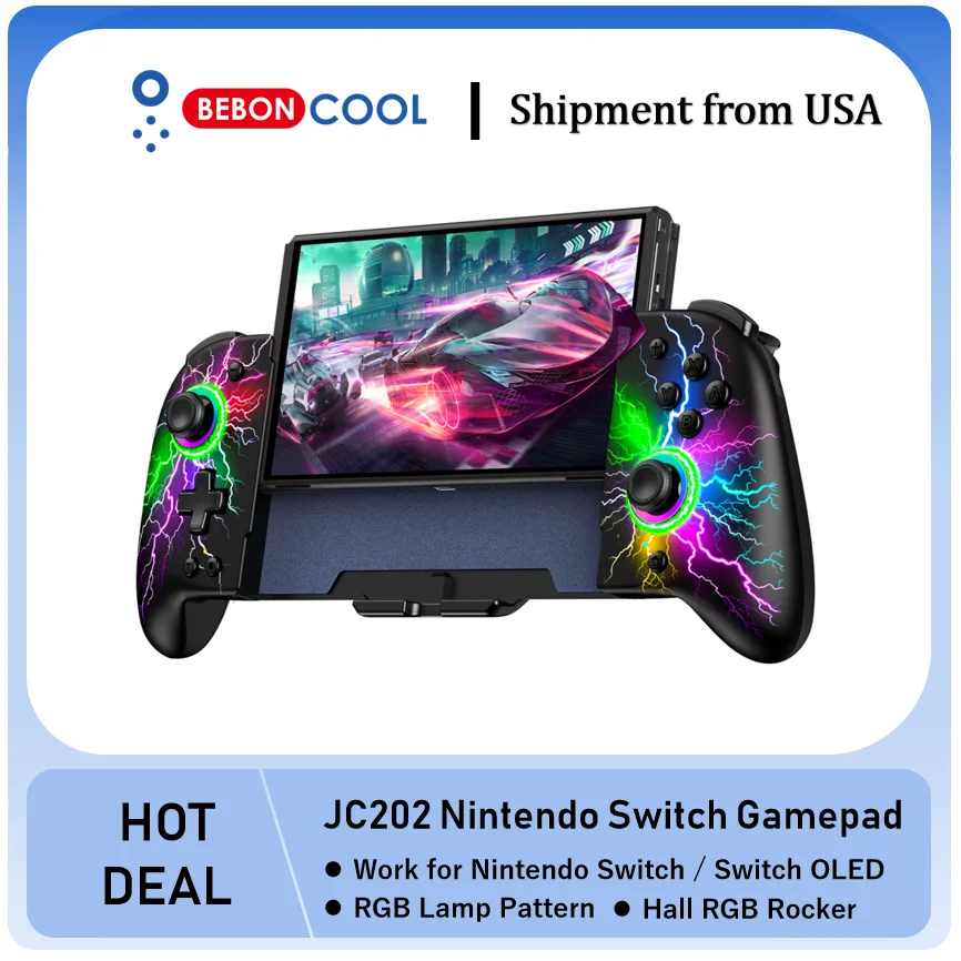 BEBONCOOL JC202 Switch Controller -6-Axis Gyro + Anti-Slip Grip - Responsive Gamepad for OLED