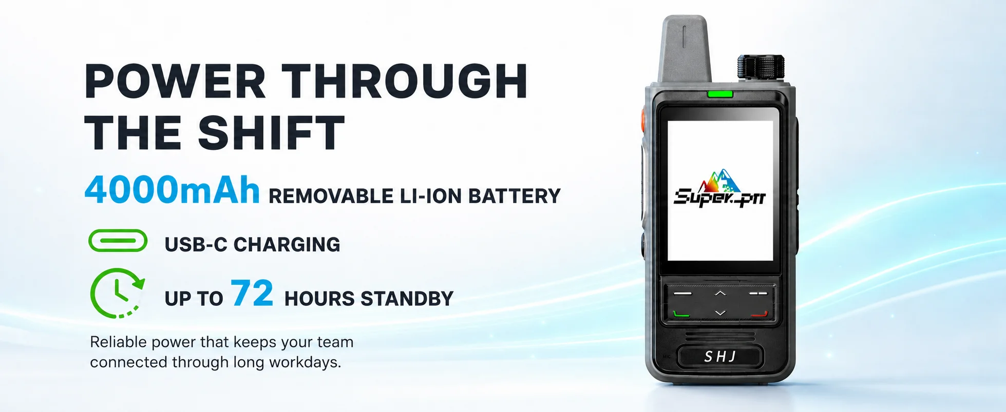 SHJ S560 4G LTE PoC Walkie Talkie Two Way Radio, Lifetime Free SIM & Super-PTT, 5000km PTT Group Call, 2.4in HD Screen USB-C SOS