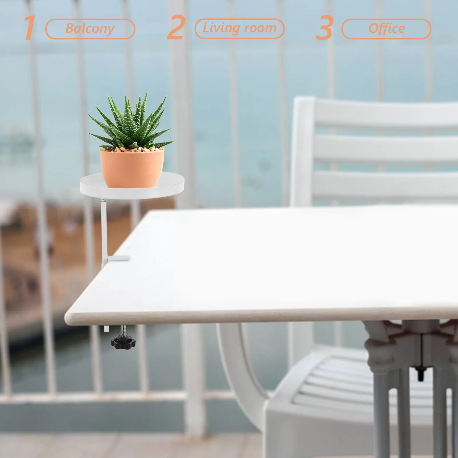 Metal Clamp Plant Shelf Adjustable Window Sill Plant Tray Indoor Floating Planter Holder Windowsill Extension Shelf