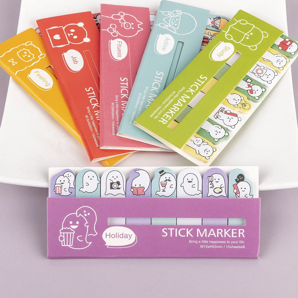 1 Piece Lytwtw's Kawaii Stationery Cartoon Marker Memo Pad Bookmark Flags Index Tab Sticky Notes Label Paper Stickers