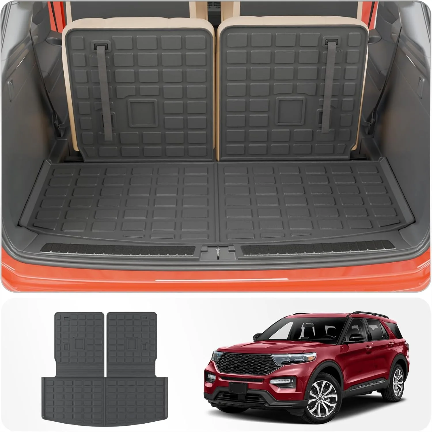 

TPE Cargo Mat for Ford Explorer 2020-2026 Trunk Liner with Seat Back Protector