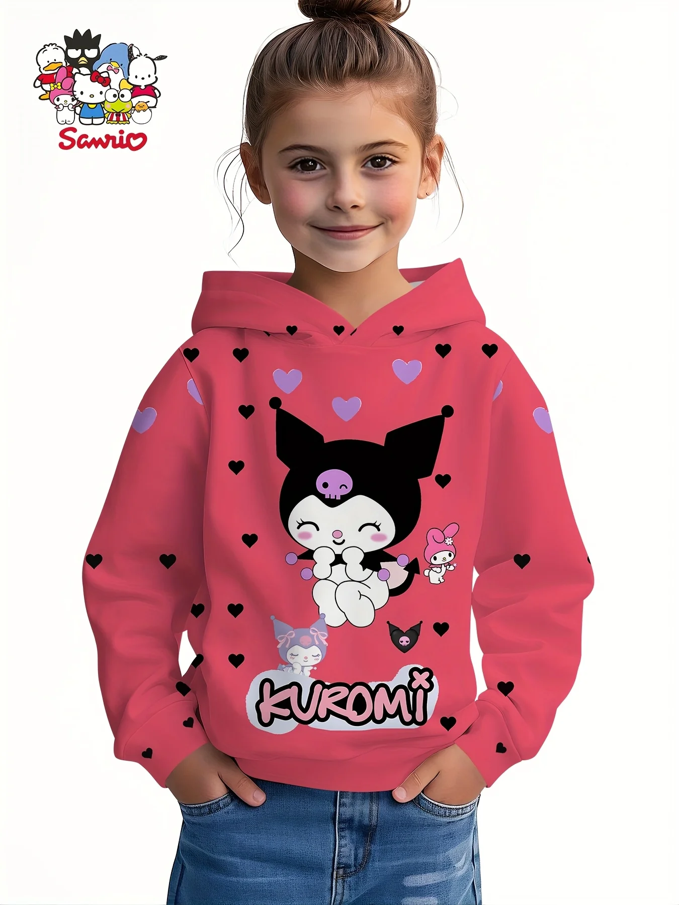 3D مطبوعة Kulomi مقنعين لطيف الكرتون مقنعين الرياضة سترة طويلة الأكمام طوق ملابس كاجوال الفتيات الكرتون الأزياء مقنعين Sw