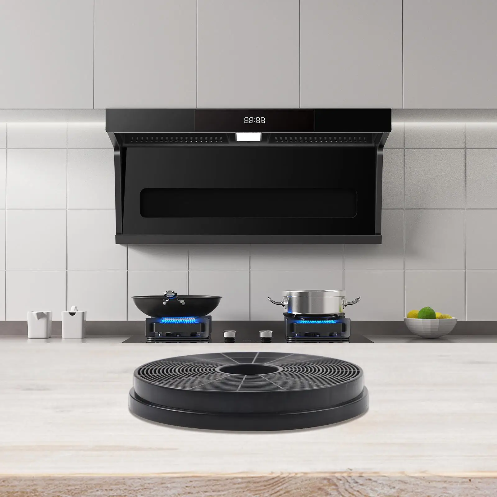 

Set of 2 Activated Carbon Filter for Kitchen Range Hood 174mm x 174mm x 25mm Reliable Control for Improved Kitchen Air