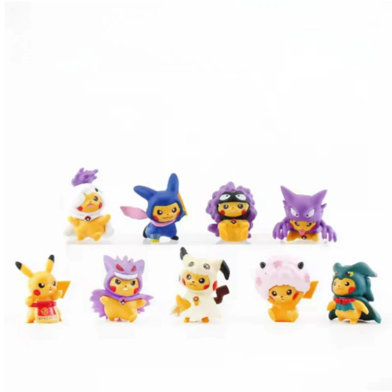 figurines-de-dessin-anime-pocket-monsters-9-pieces-kawaii-pikachu-cosplay-en-deguisement-figurines-d'action-collection-en-pvc-modele-de-poupees-jouet-cadeau