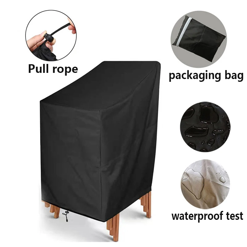 1PC Stacked Chair Dust Cover Storage Bag Outdoor Garden Furniture Protector High Quality Waterproof Dustproof Chair Organizer