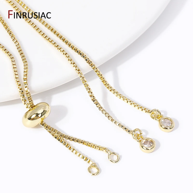 7/13cm Extender Chain,18K Gold Plated Brass Adjustable Slider Chains with Ball Ends for DIY Bracelet Jewelry Making Findings image 4