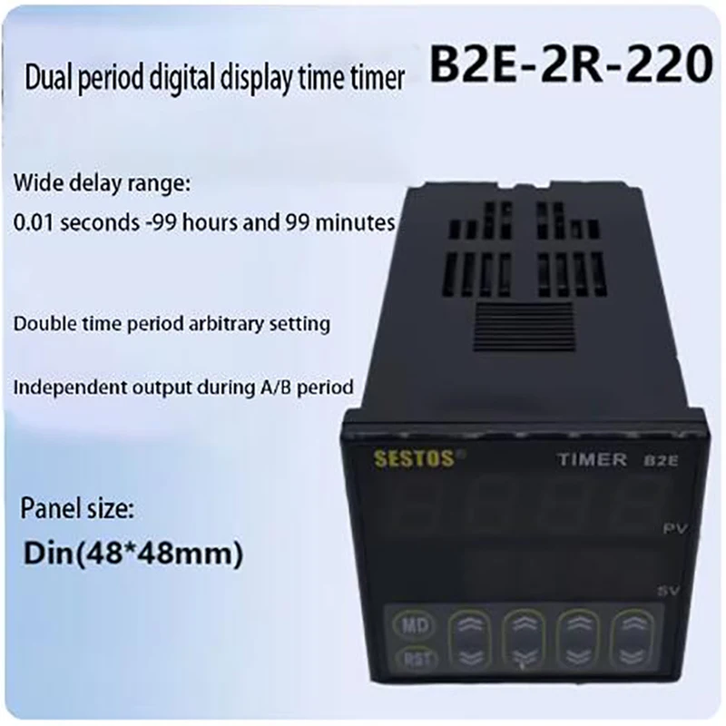 Xitushi Time Relay B2E-2R-220 Digital Display Control Timer B2E-2R-24