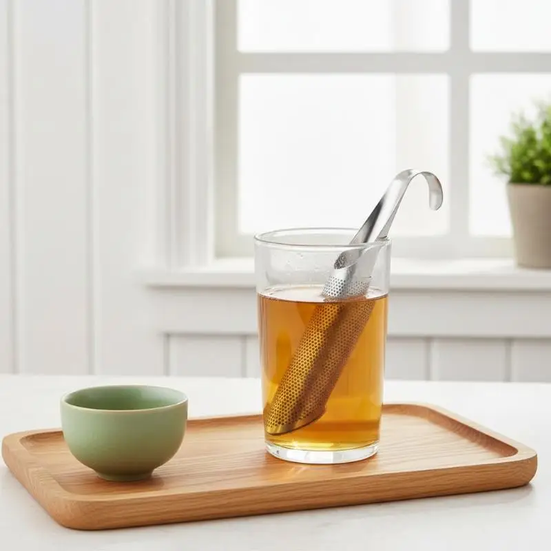Premium Hook Type Stainless Steel Tea Infuser Strainer Easy Clean Tea Sieve for Teapot Mug Camping Hiking Tea Making