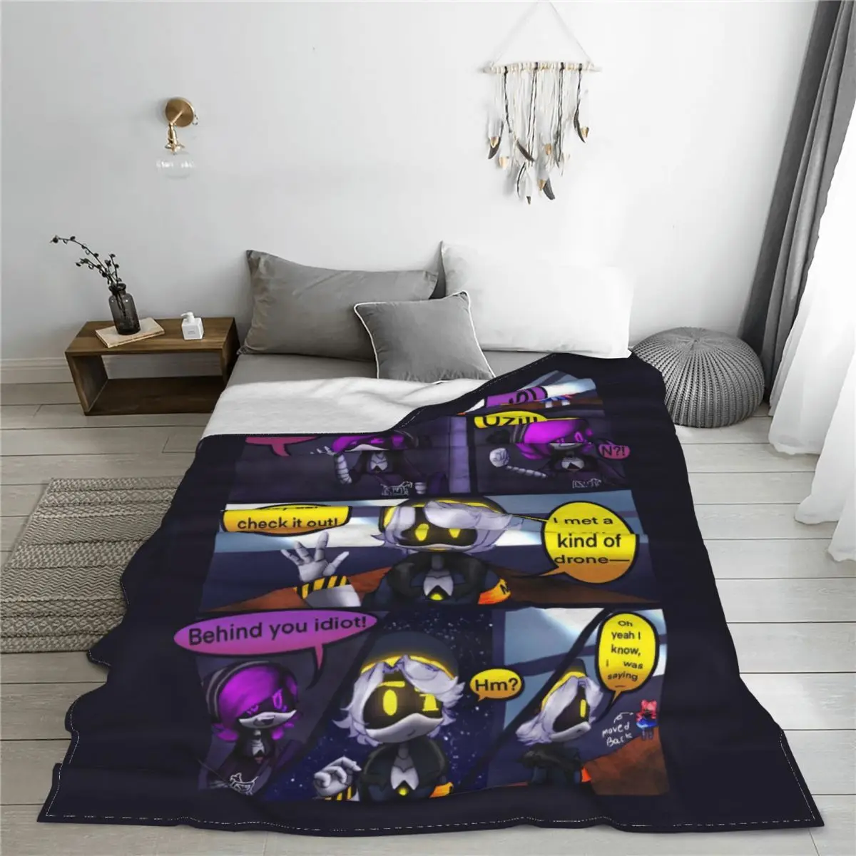 Murder Drones Blanket N and Uzi Flannel Awesome Soft Throw Blanket for Bedspread Spring Autumn