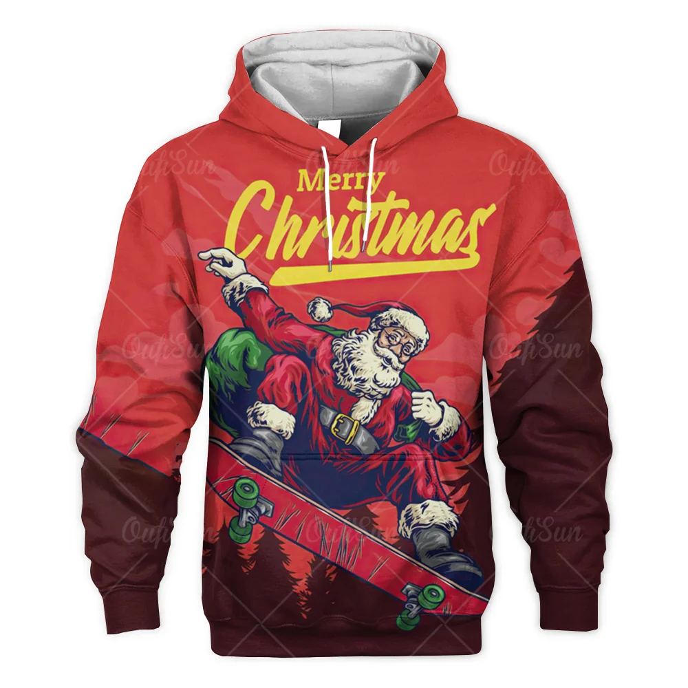 

Cool & Stylish Santa Claus 3D Print Winter Pullover Hoodie Fun Casual Street Men's Top Anime Men's Hoodie Large Size Comfortable