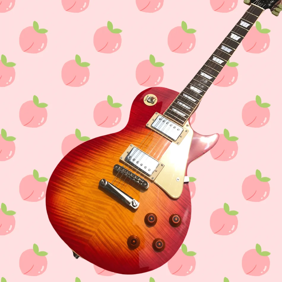 

LP 1959 R9 Electric Guitar, One Piece Of Neck And Body, Frets Binding, Tune-o-Matic Bridge, Cherry Burst Color Maple Top