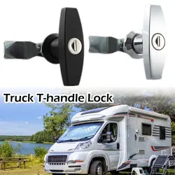 Truck T-handle Lock with Keys Trailer Latch Camper RV Door Replacement Driving Security Electrical Controller Cabinet