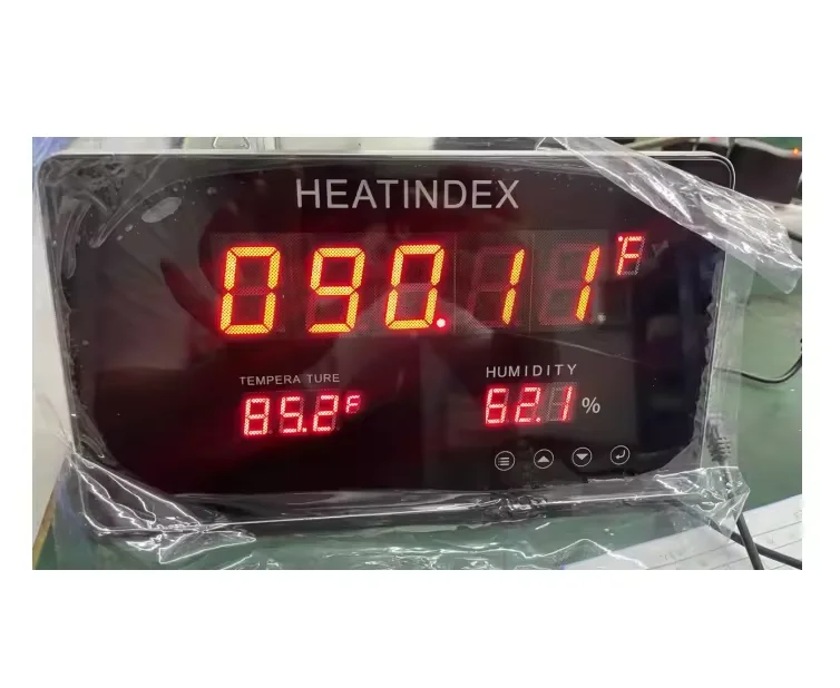

Heat Index Meter for Sauna Aluminum Alloy Shell with LED Display & Switchable °F/°C Digital Thermometer for Indoor Outdoor Use