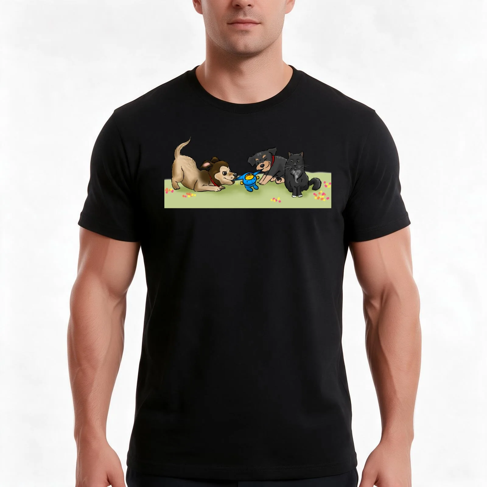 Ben, Mavis & Lu T-Shirt, Summer Casual Cotton Tee, Oversized Streetwear Tops, Vintage Graphic Print, Loose Fit Short Sleeve