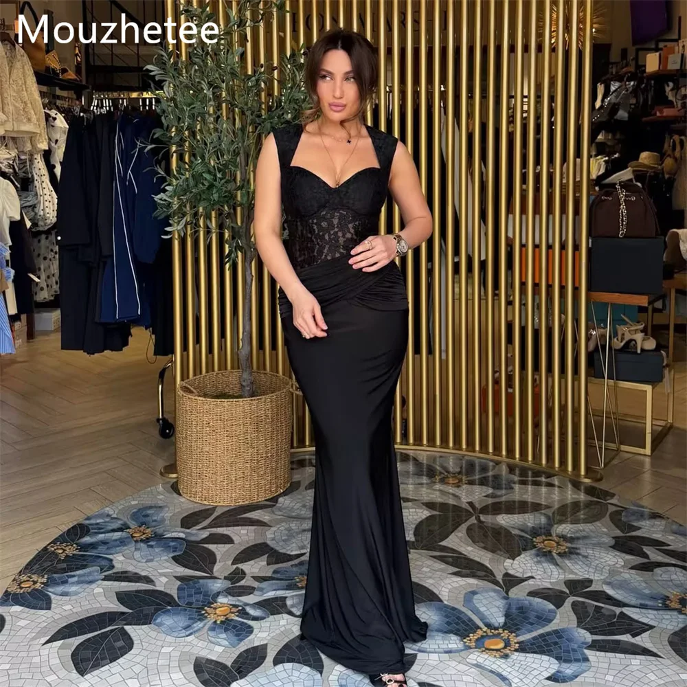 

Mouzhetee Elegant Mermaid Spaghetti Strap Lace Evening Dresses Formal Party Gowns for Women Simple Prom Gown Customized 2026