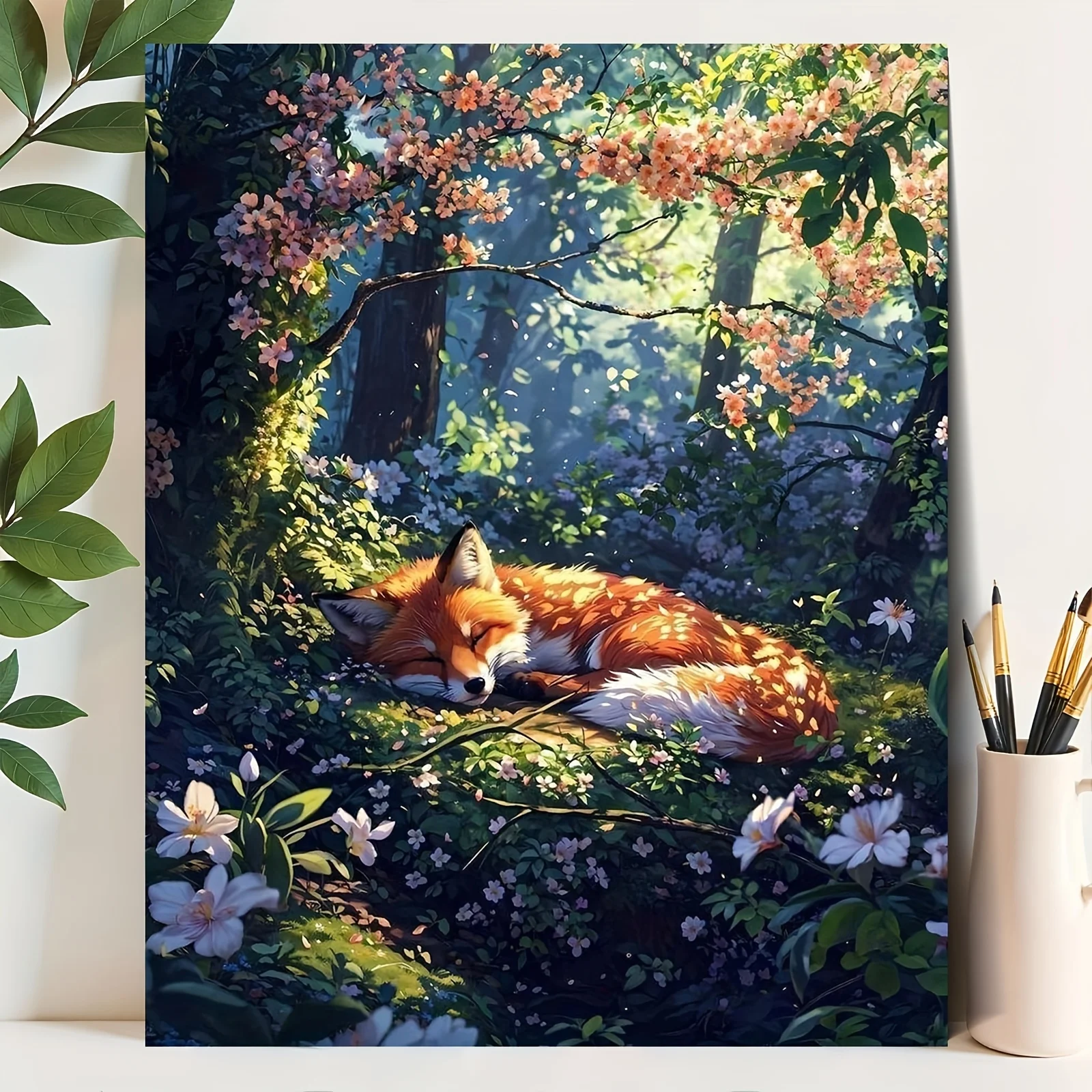 Professional Art Use A Beginner'S Acrylic Painting Set, Including Acrylic Paints, Canvas, Three Brushes, And a Manual, Featur