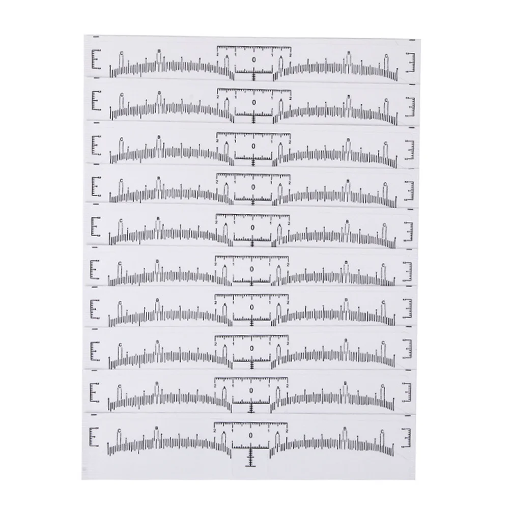 100 قطعة مسطرة الحواجب المنحنية المشكل أداة دقيقة احترافية Microblading قياس الشفاه الفرجار #1