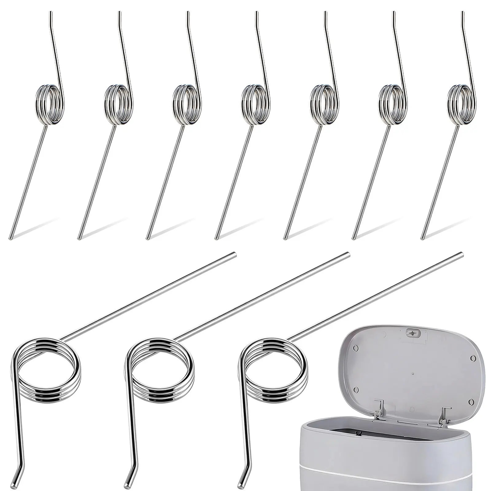 10pcs Micro Spring Garbage Can Adjustable Torsion Spring Garage Coil Broke Tension Springs Kitchen Trash Can Torsional Extension
