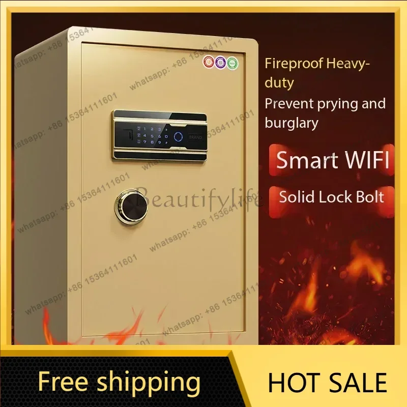 Modern Home Nordic Safe Household Fireproof Anti-theft Super Heavy Duty Semi-steel Fingerprint Wifi