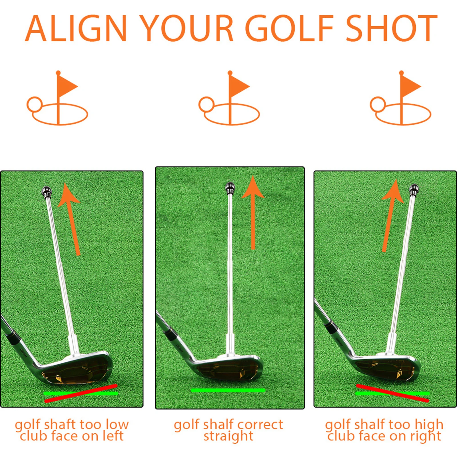 Picture 5: Golf Grip Trainer / Golf Alignment Rods Reusable Correct Hand Position Tool / Magnetic Chipping Golf Cutting Direction Indicator