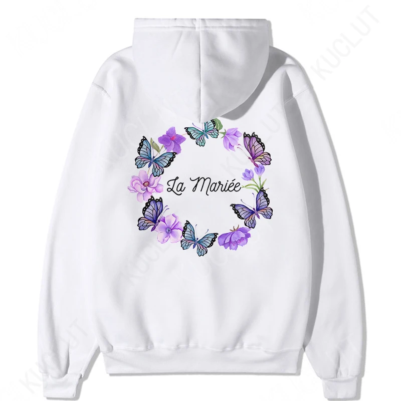 French Team Bride Women's Hooded Sweatshirts Bachelorette Wedding Party Evjf Girls Hoody Single Farewell Party Pullover Hoodies