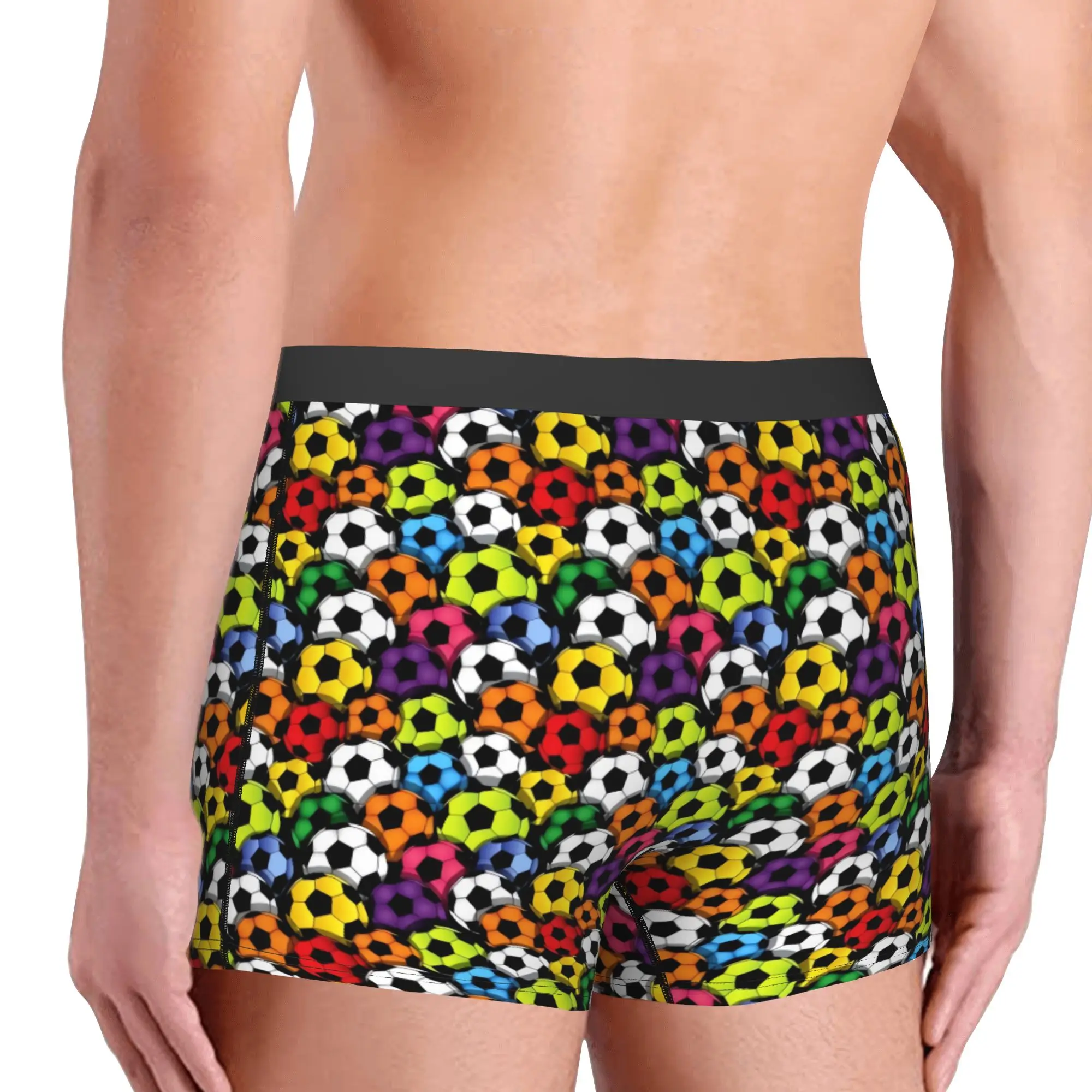 Footbally Print Cool Soccerly Boxers Shorts Men's Footbally Print  Briefs Underwear Novelty Underpants