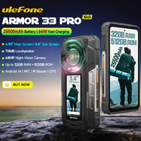【2025 New】Ulefone Armor 33 Pro 5G Rugged Phone Smartphone Android 14 32GB+512GB 25500mAh Night Camera 64MP NFC Loud Speaker