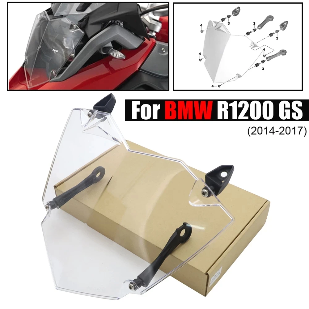 

For BMW R1200GS R 1200 GS R1250GS LC Adventure 2013-2020 Headlight Protection Glass Acrylic Large Lampshade Protective Frame