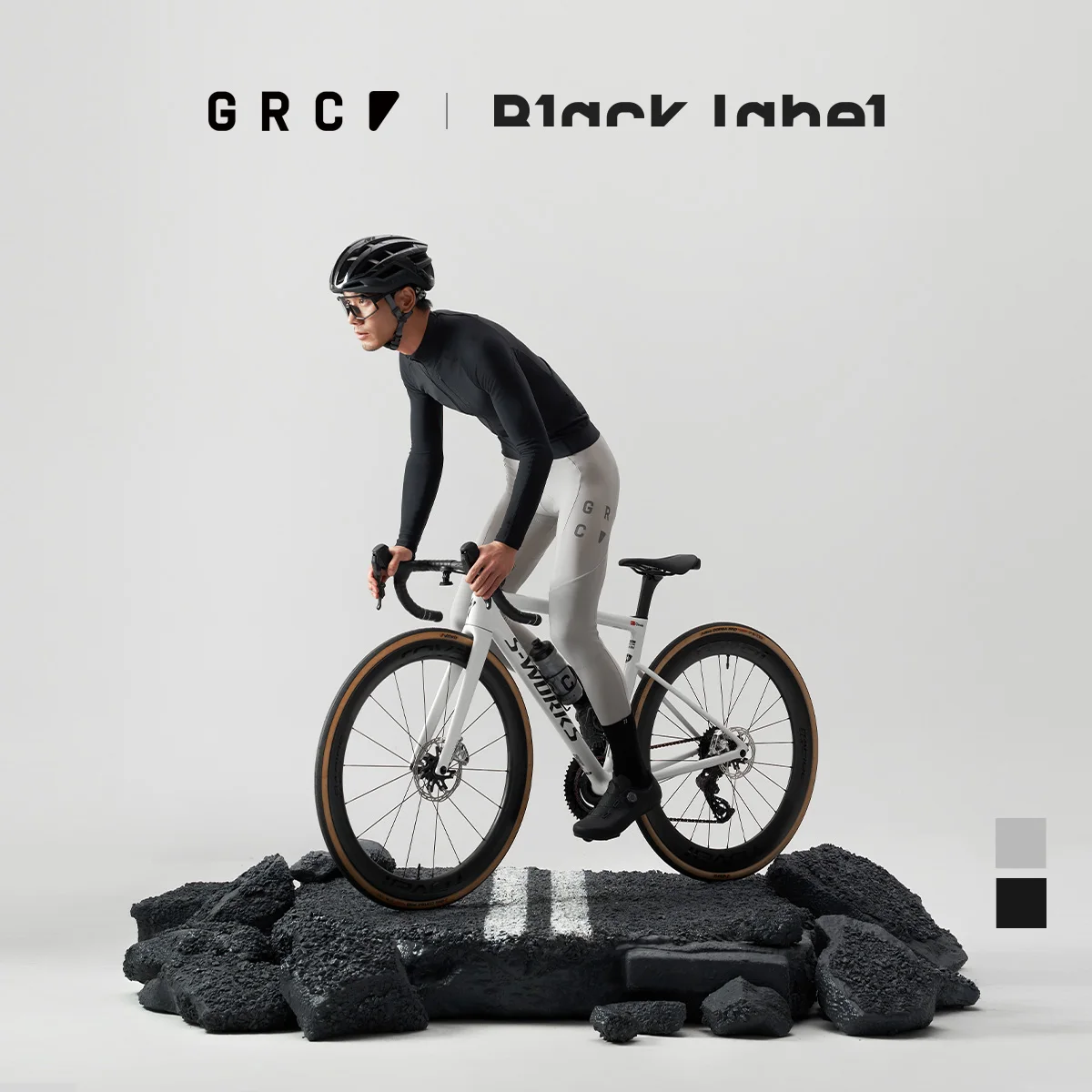 GRC Cycling Apparel Men's Black Label Fleece Bib Tights - view 5