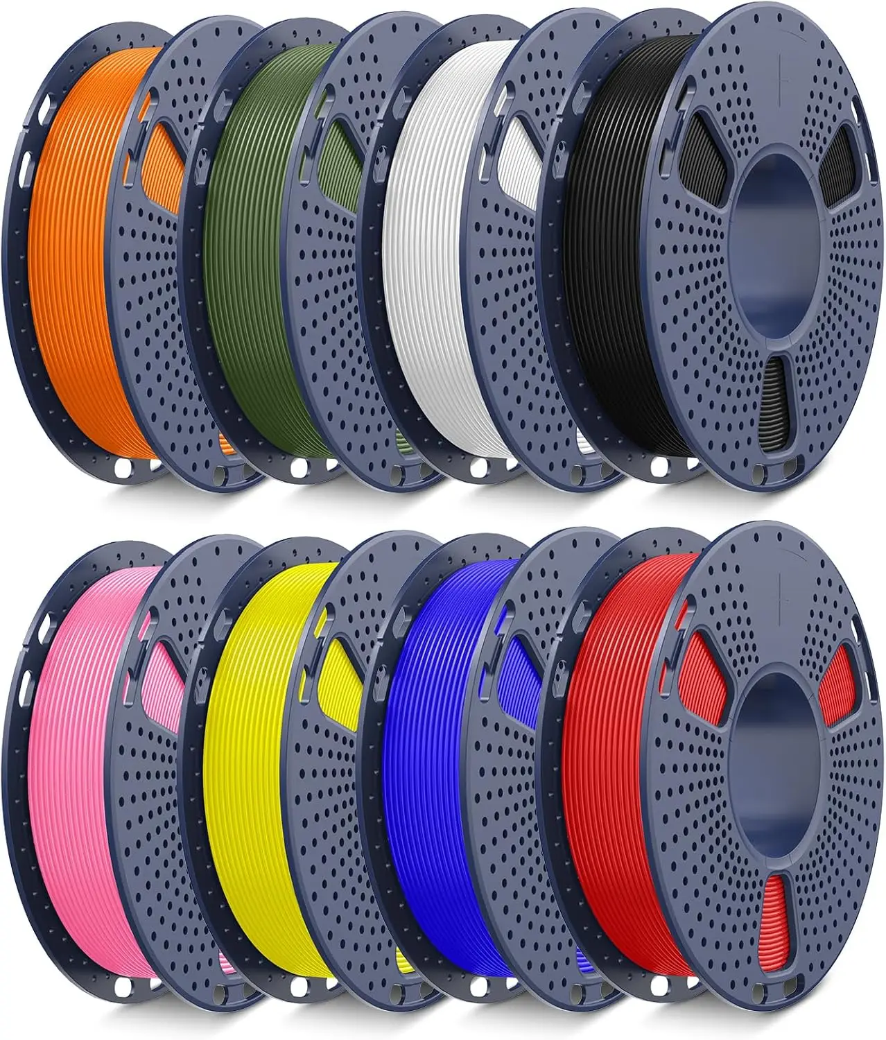 

High-Speed PLA 3D Printer Filament Bundle, 2KG 1.75mm, 8 Colors for Fast Printing Up to 600mm/s