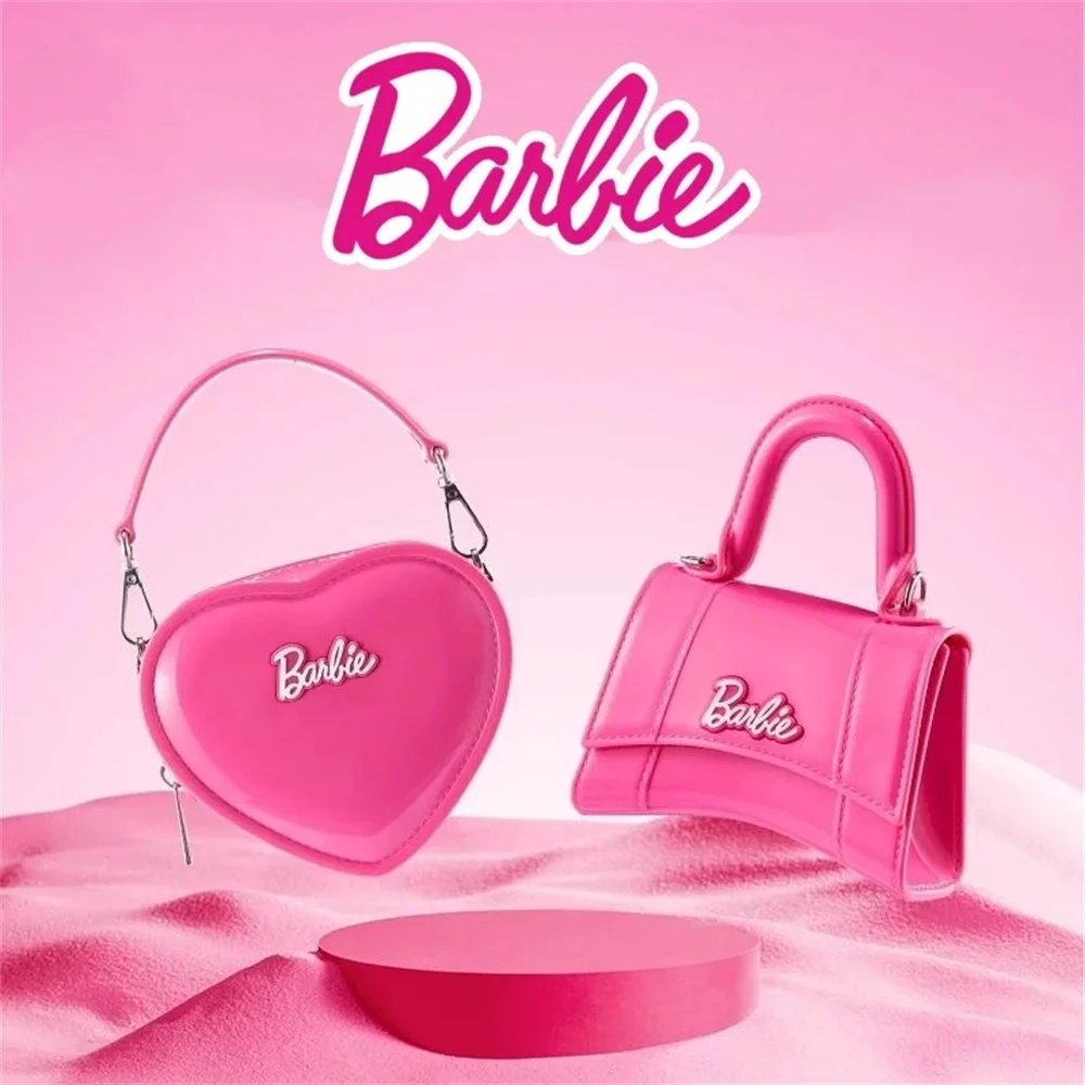

Barbie Jelly Bag Cartoon Anime Chain Crossbody Shoulder Bag Fashion Love/Hourglass Handbag Women Shopping Tote Bag Wallet Gift