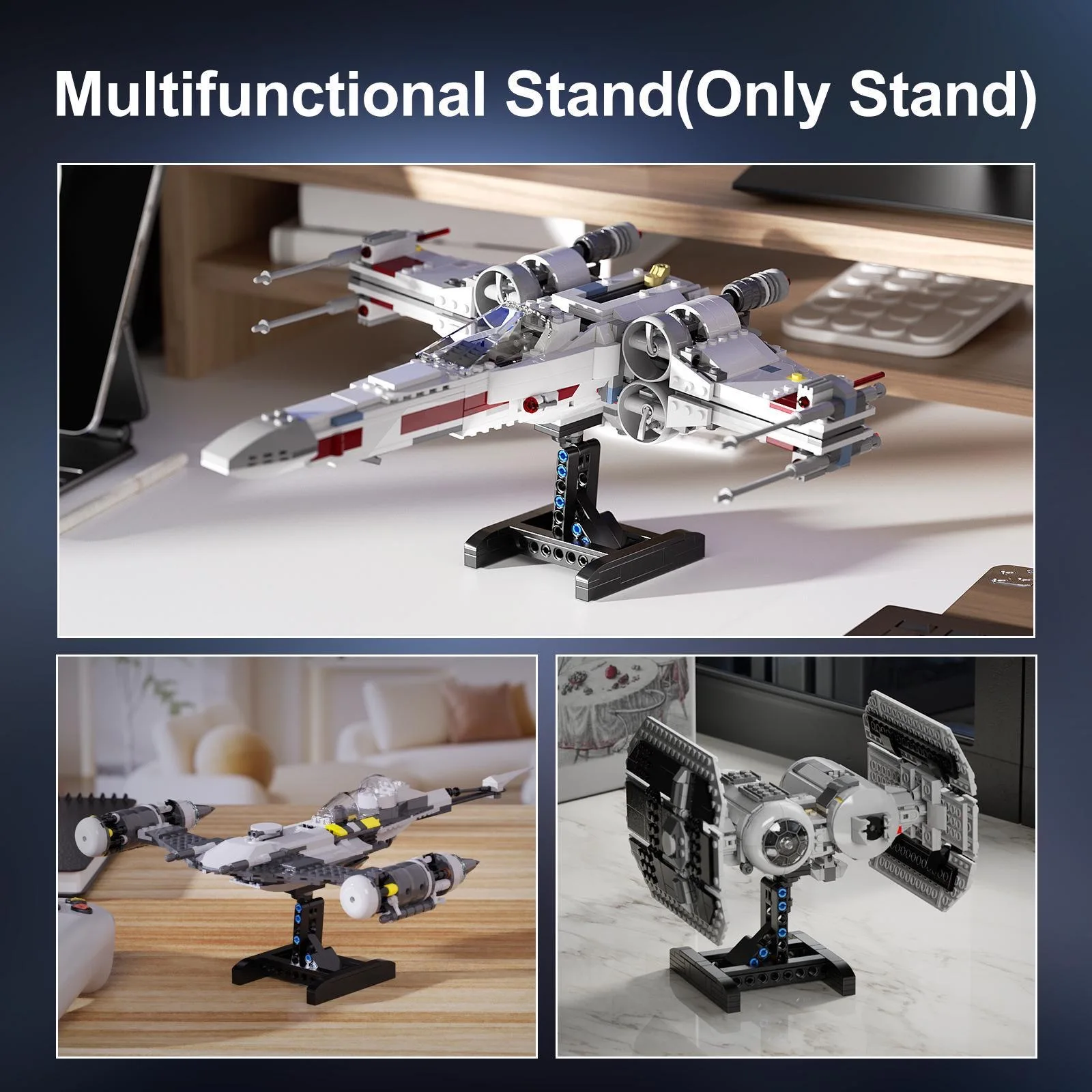 MOC Airplane Bracket Bricks X-WING DISPLAY STAND FOR 75102/75149/75218 Building blocks stand spare part view 5